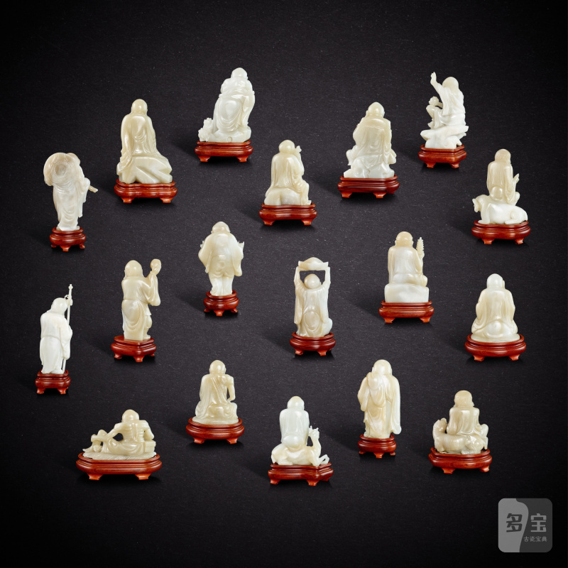 A set of eighteen jade Luohan figures, 20th century | 二十世紀 玉雕十八羅漢一套 - 图2